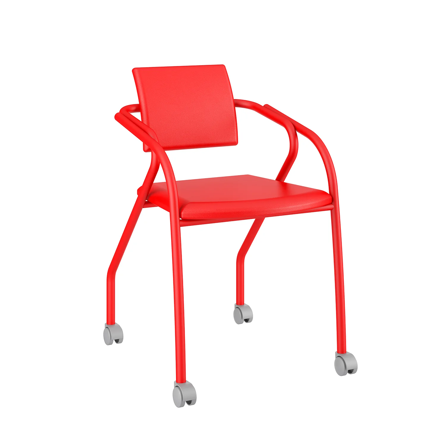 Silla de Escritorio Bonn Eurocuero Rojo - Image 3