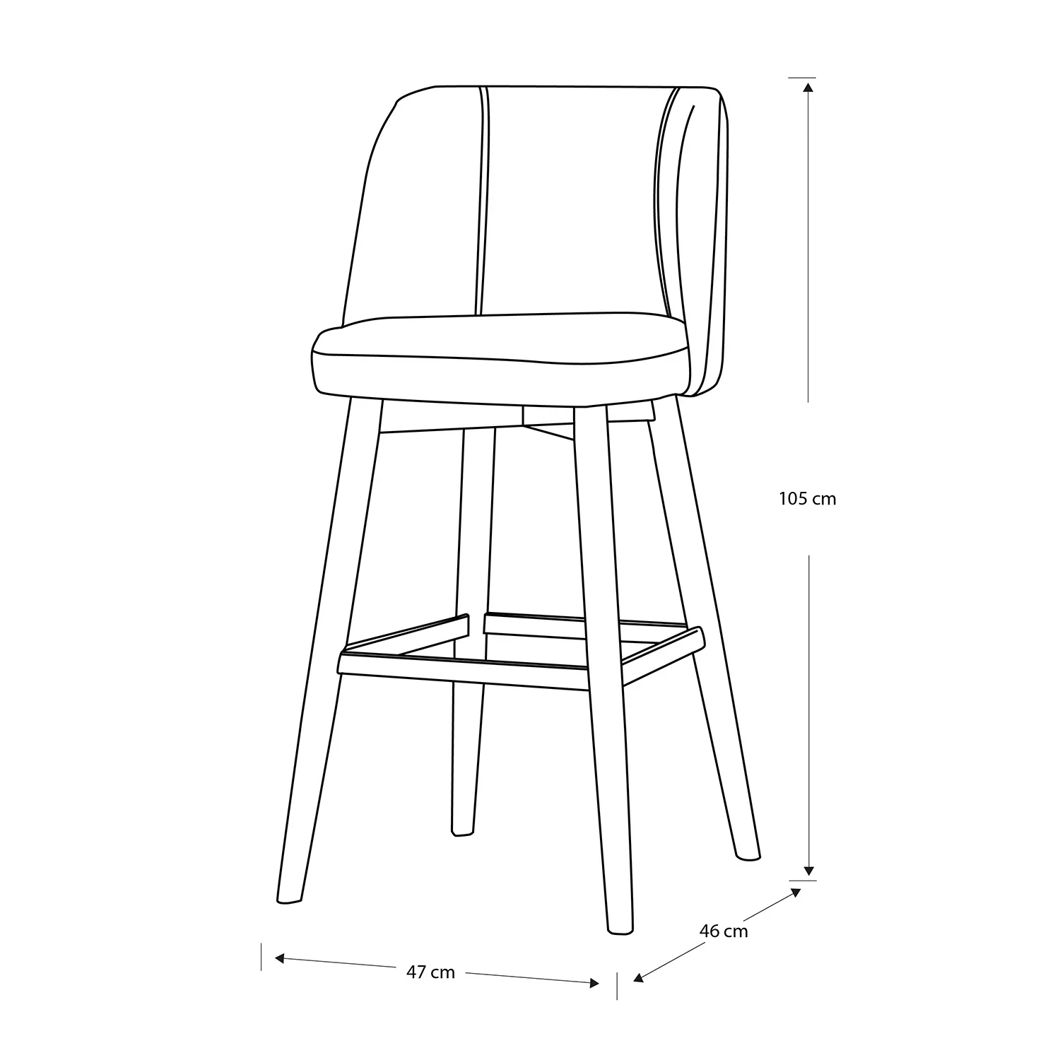 Silla Para Barra Atlanta Estocolmo Crudo, Champaña - Image 5