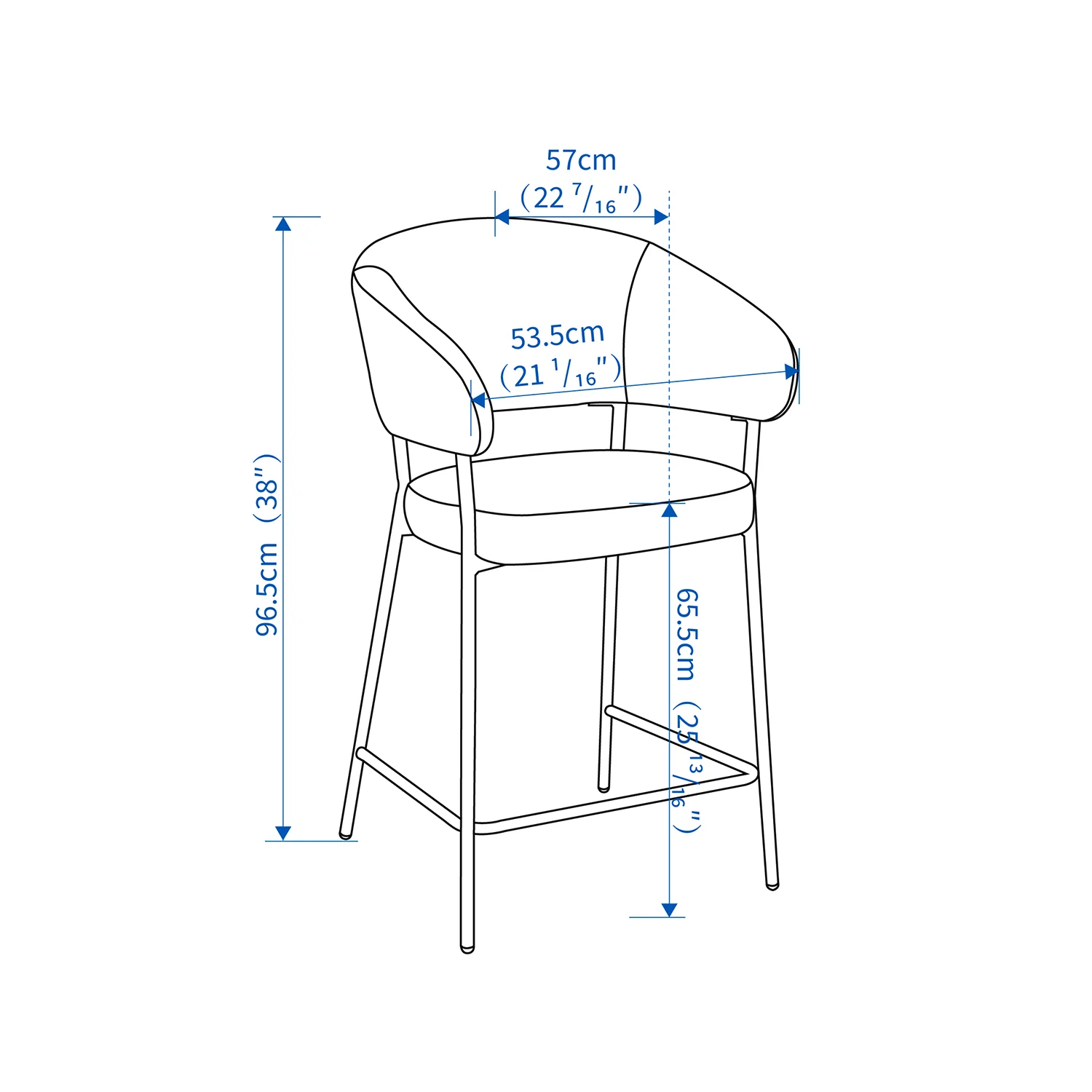 Silla Para Barra  Bob Negro 57X54X96 (65Cm) - Image 4