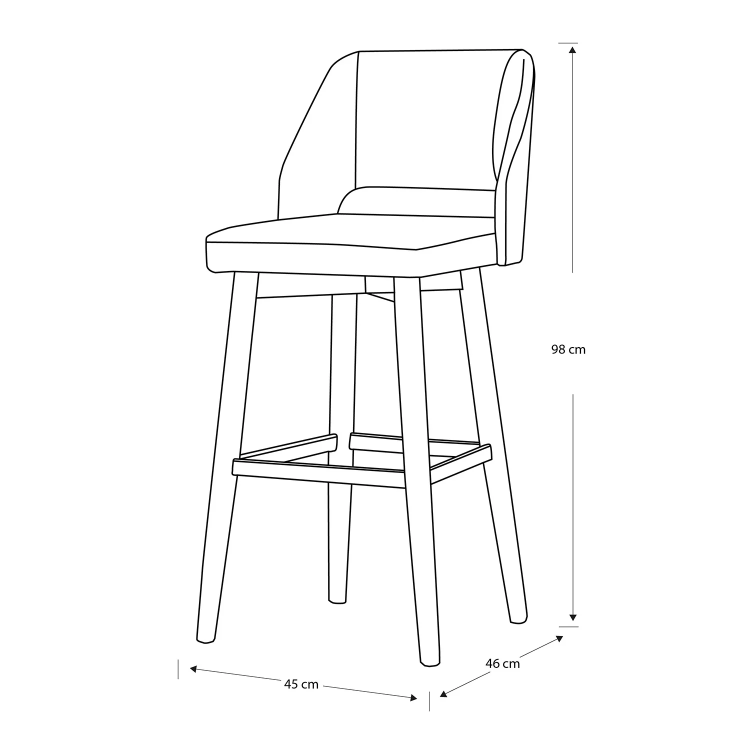 Silla Para Barra Camille Marbella Marfil, Natural - Image 3