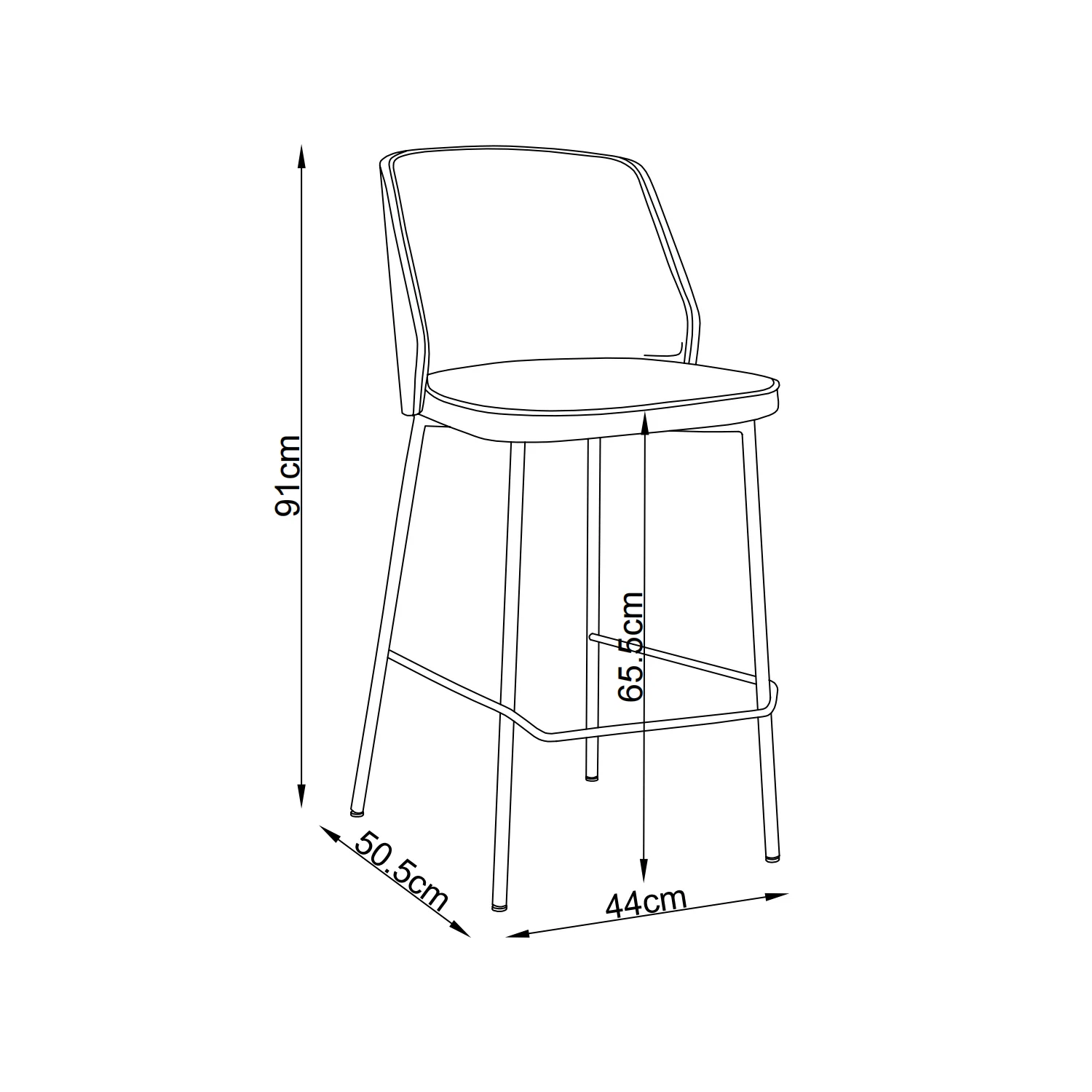 Silla para Barra Kim Beige, Nuez - Image 7