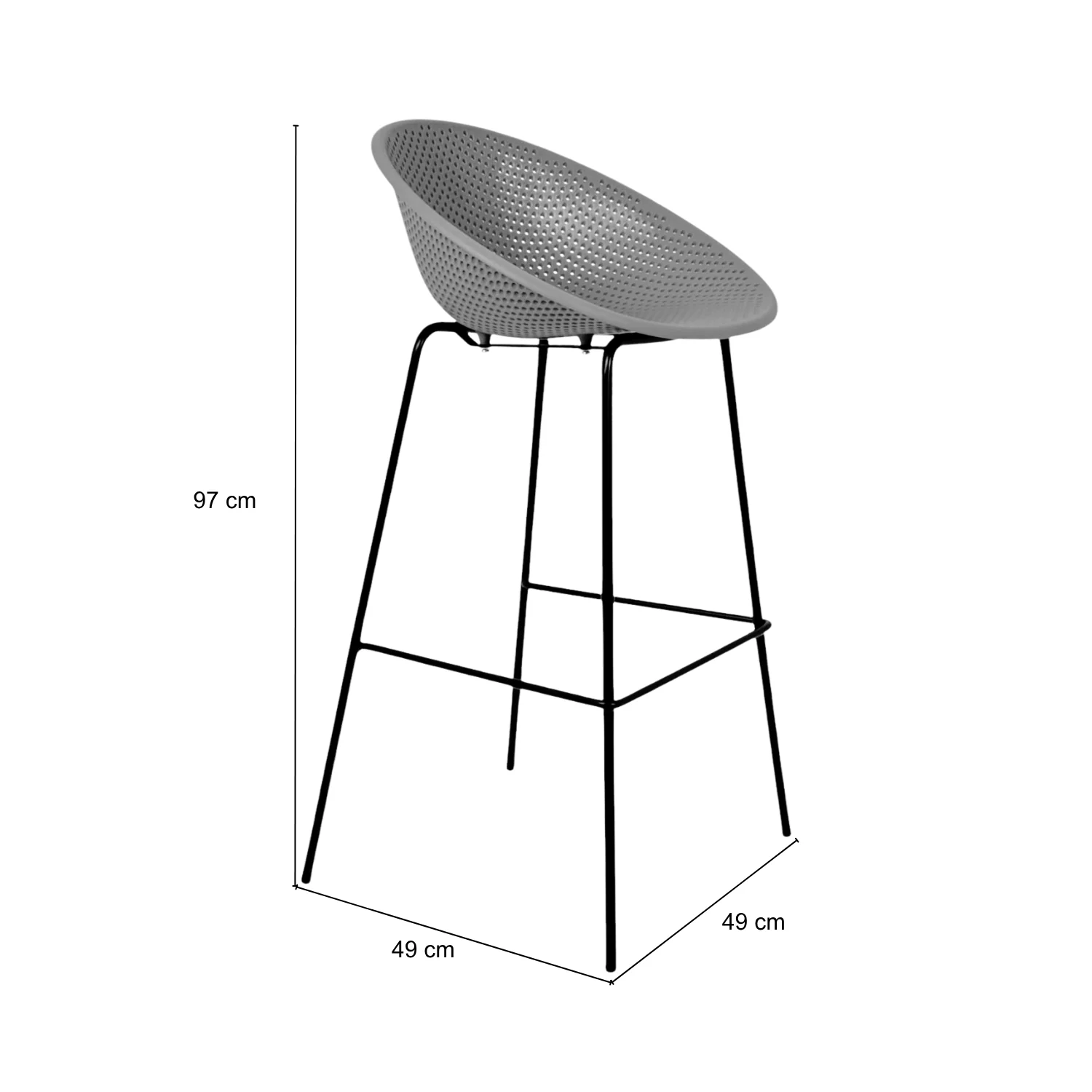 Silla Para Barra Nala Negra 49X49X97 - Image 5