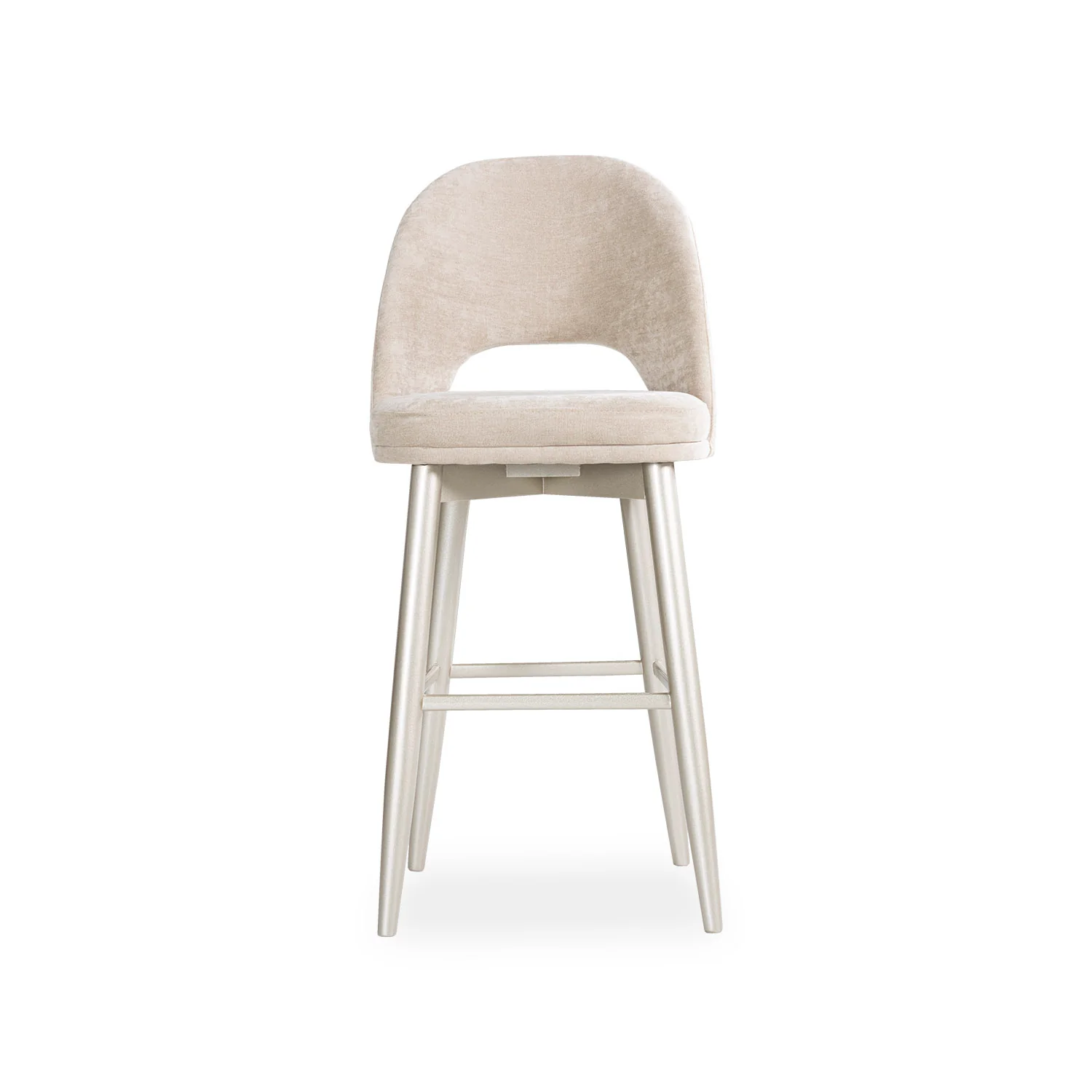 Silla Para Barra Versalles Velvet Beige, Champaña Poliuretano - Image 2