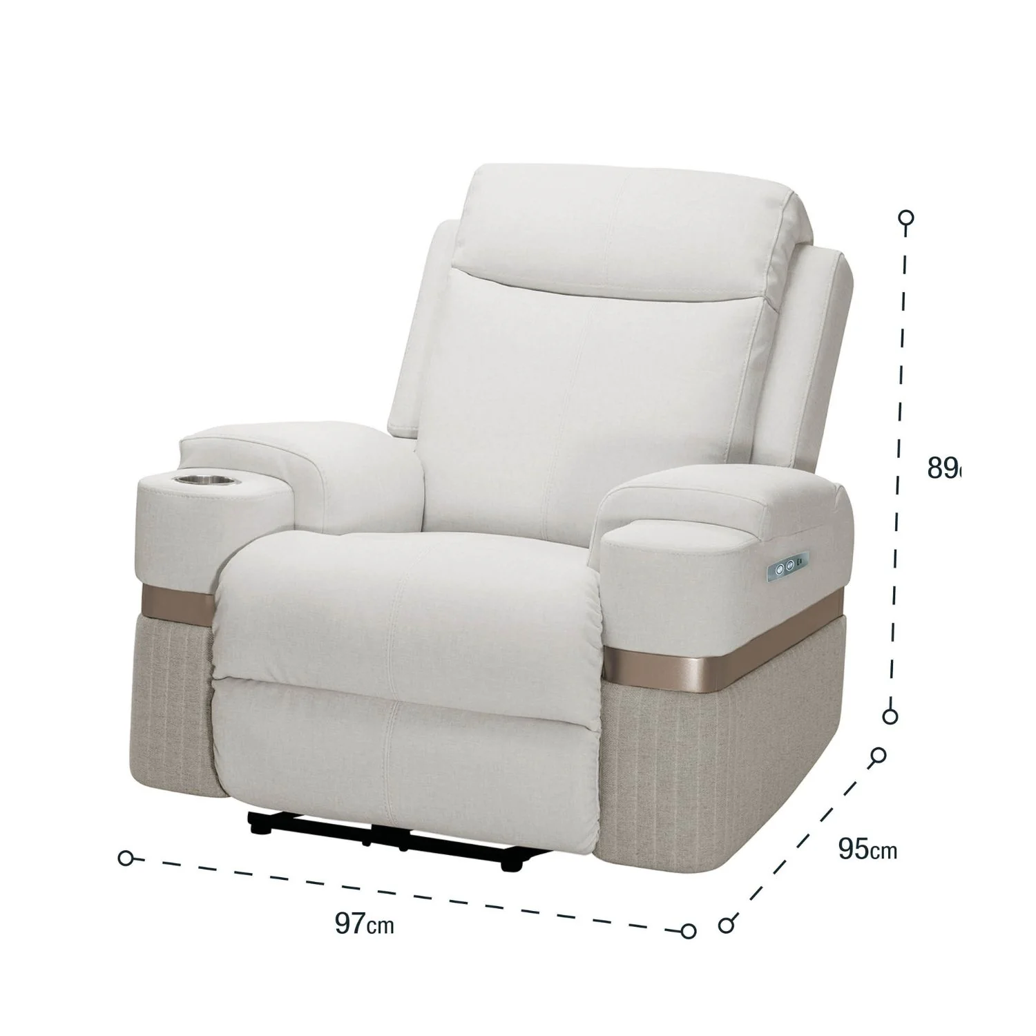 Silla Reclinable Dior Eurolino Blanco Puro, Champaña Eléctrica - Image 12