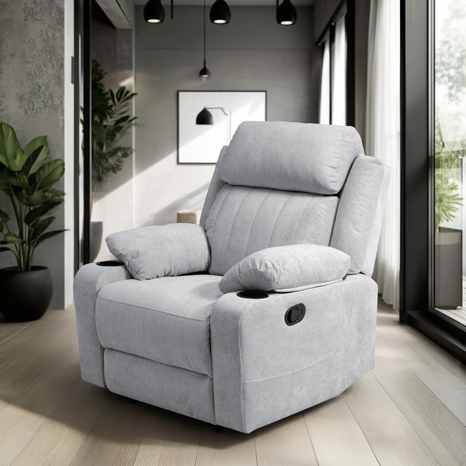 Silla Reclinable Dylan Microfibra Impetu Plata - Image 2