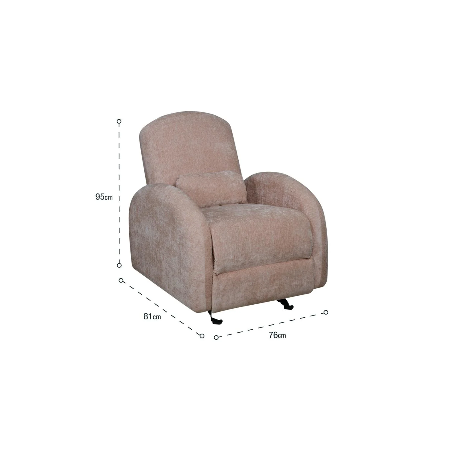 Silla Reclinable Ellis Chenille Ainoa Rosa Mecedora - Image 5