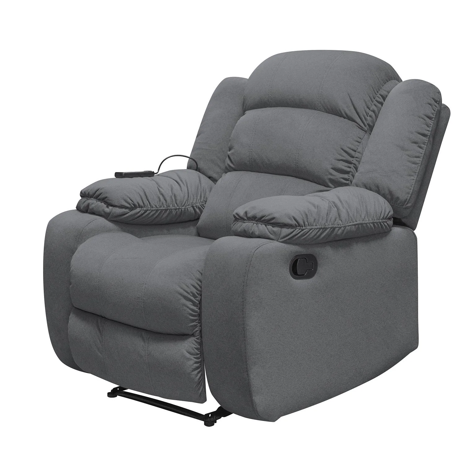 Silla Reclinable Nico Velvet Primada Gris Masajeador - Image 2