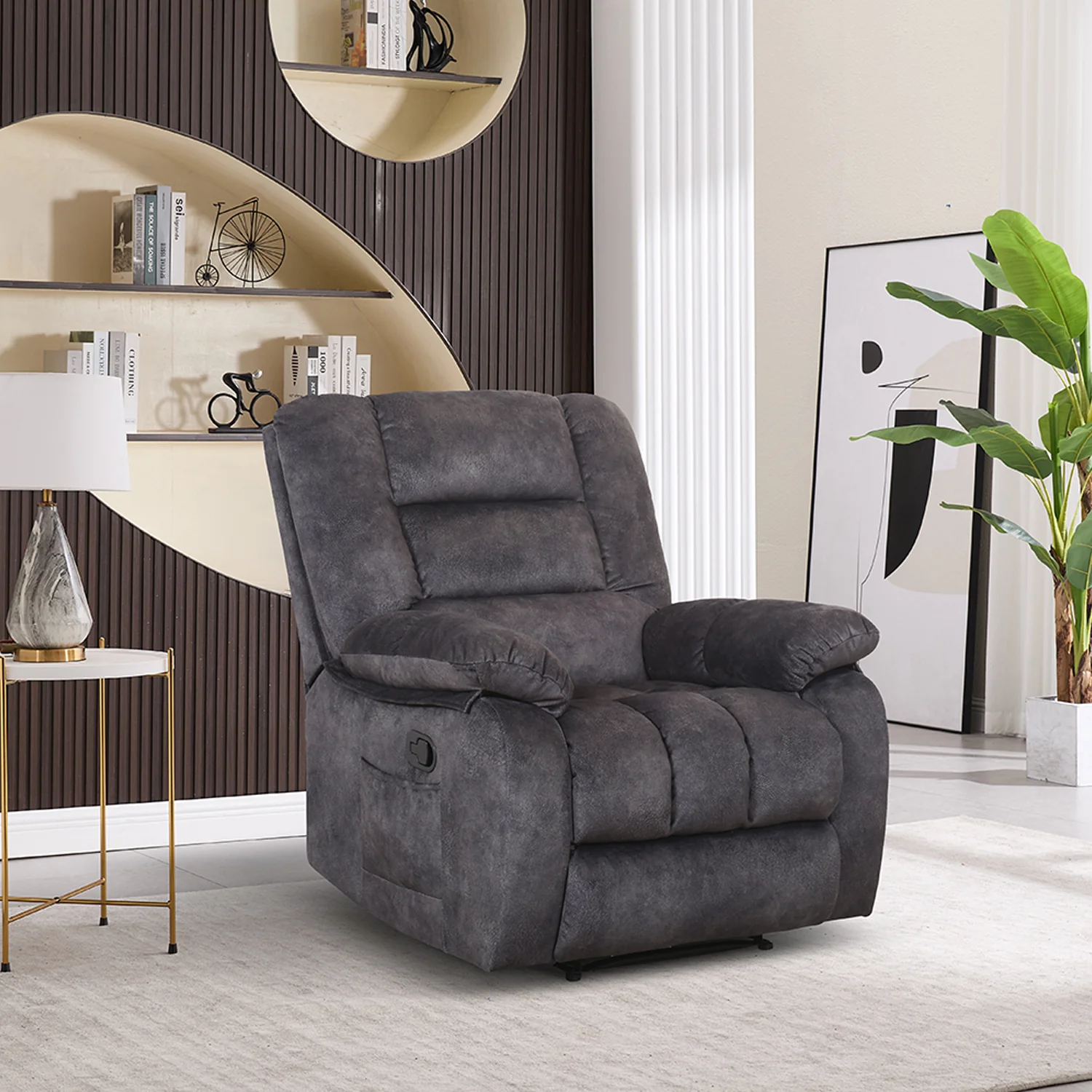 Sillón Reclinable Alfa Velvet Plomo - Image 2