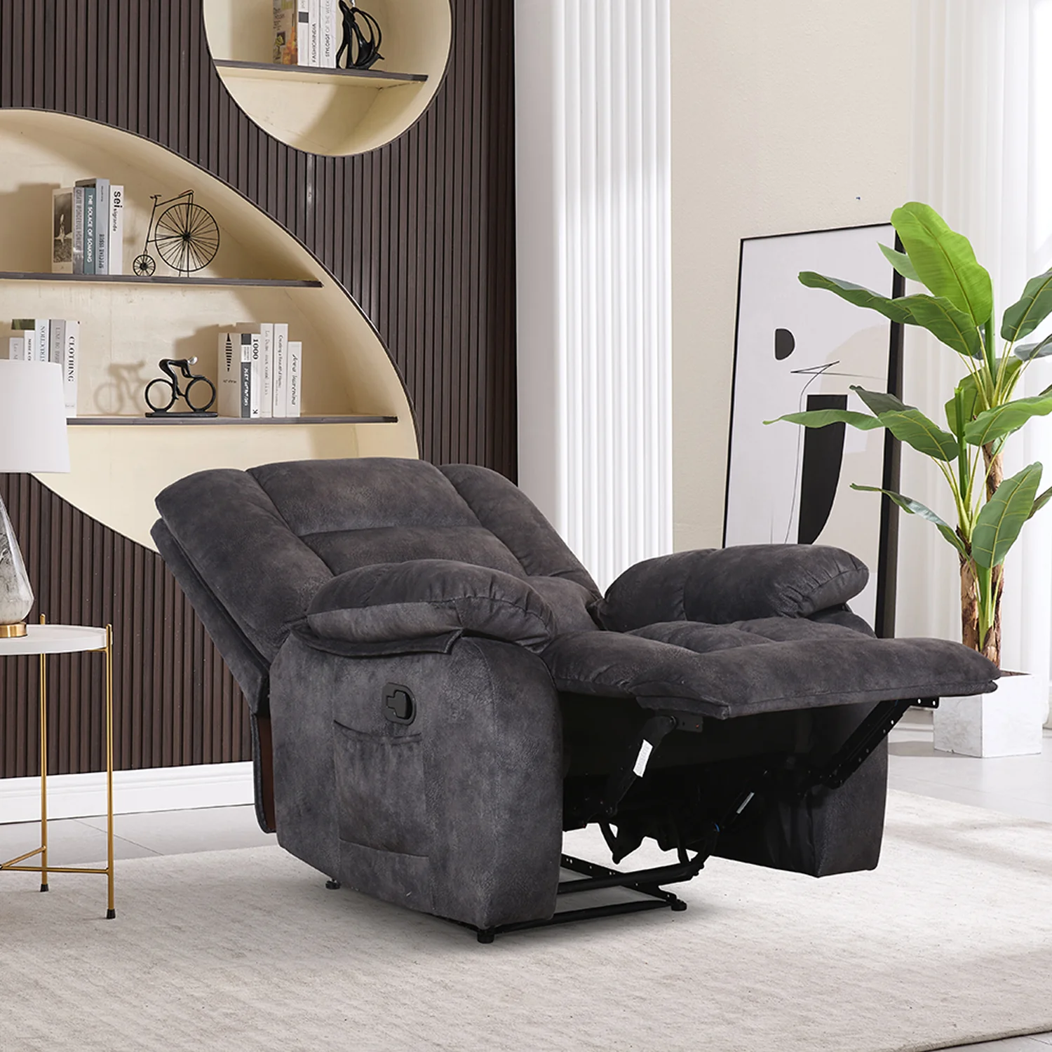 Sillón Reclinable Alfa Velvet Plomo - Image 3