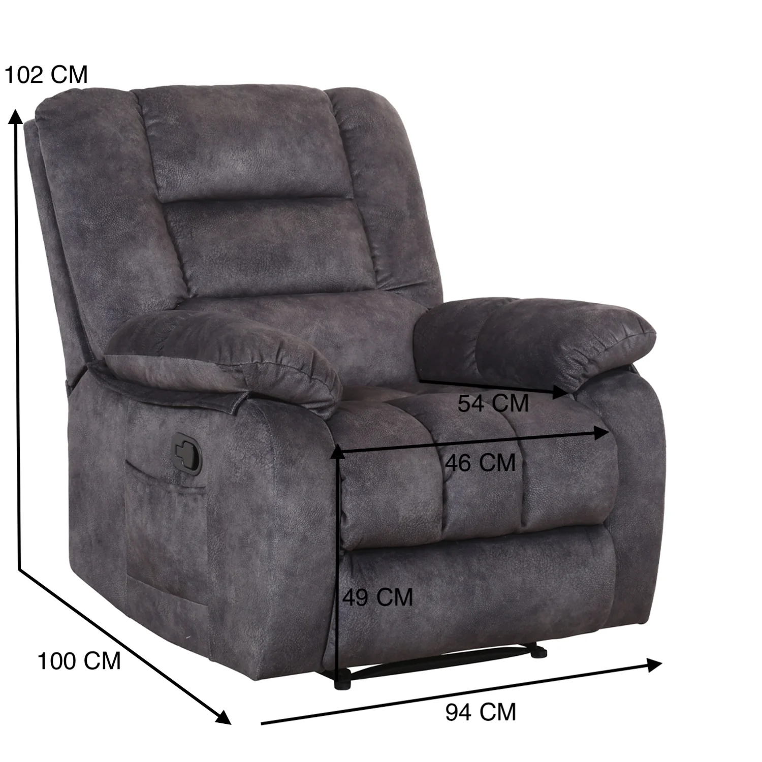 Sillón Reclinable Alfa Velvet Plomo - Image 8