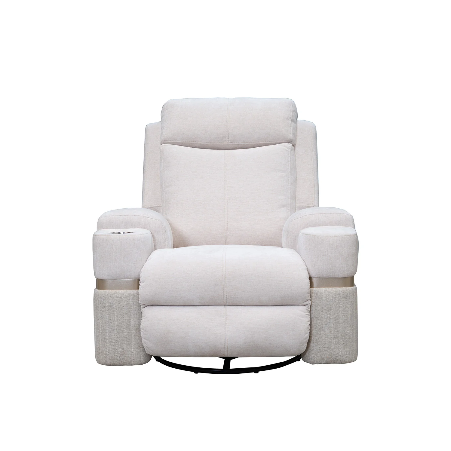 Sillón Reclinable Dior Chenille Touch Almendra, Beige, Mecedora Giratoria, Champaña