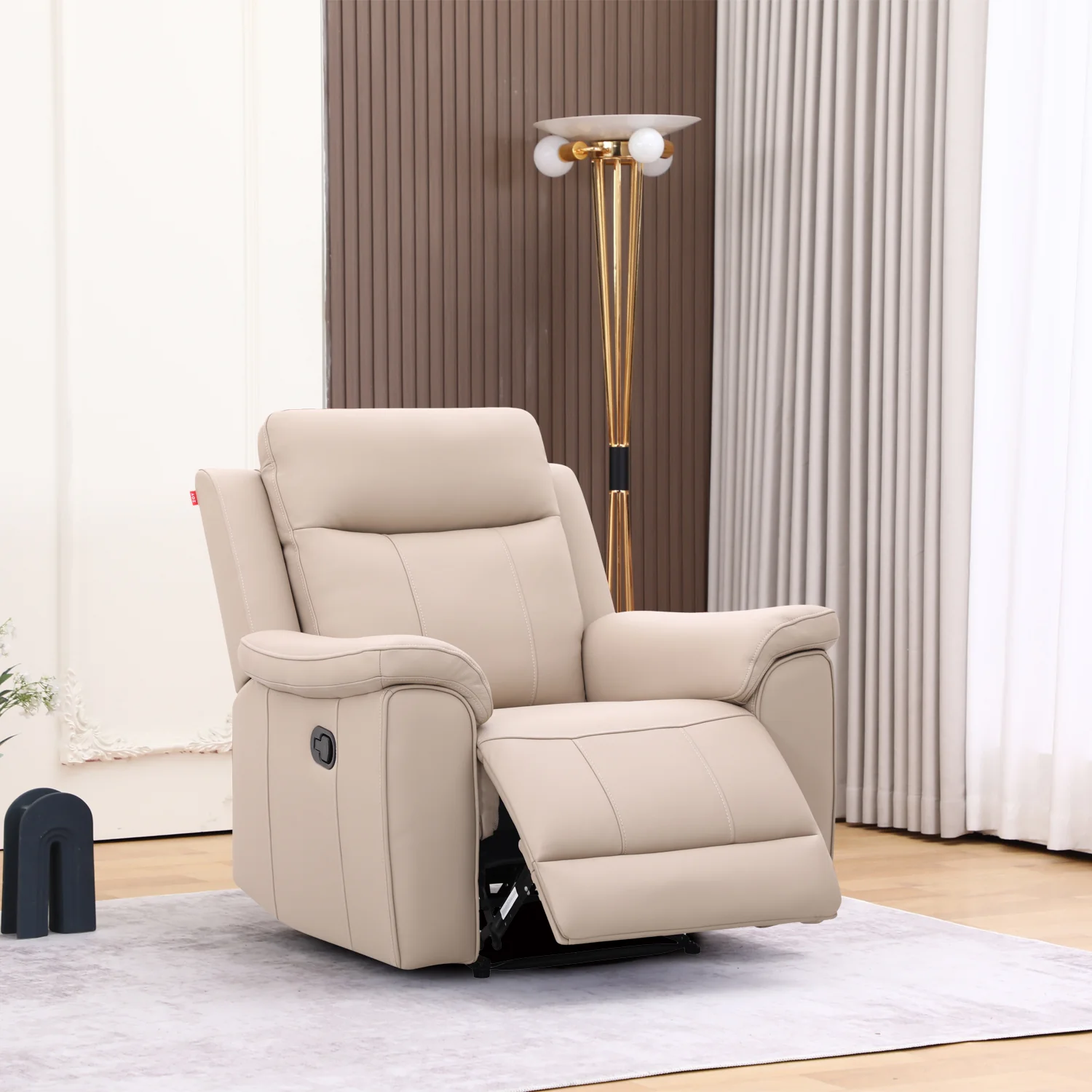 Sillón Reclinable Lola Cuero Beige - Image 4