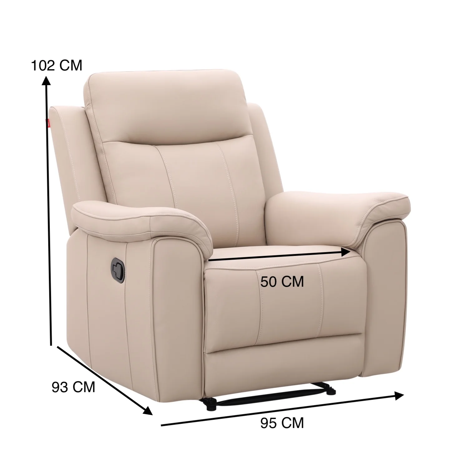 Sillón Reclinable Lola Cuero Beige - Image 7