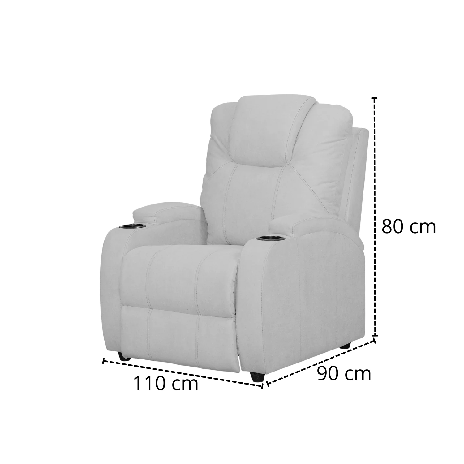 Sillón Reclinable Matti Microfibra Gris - Image 8