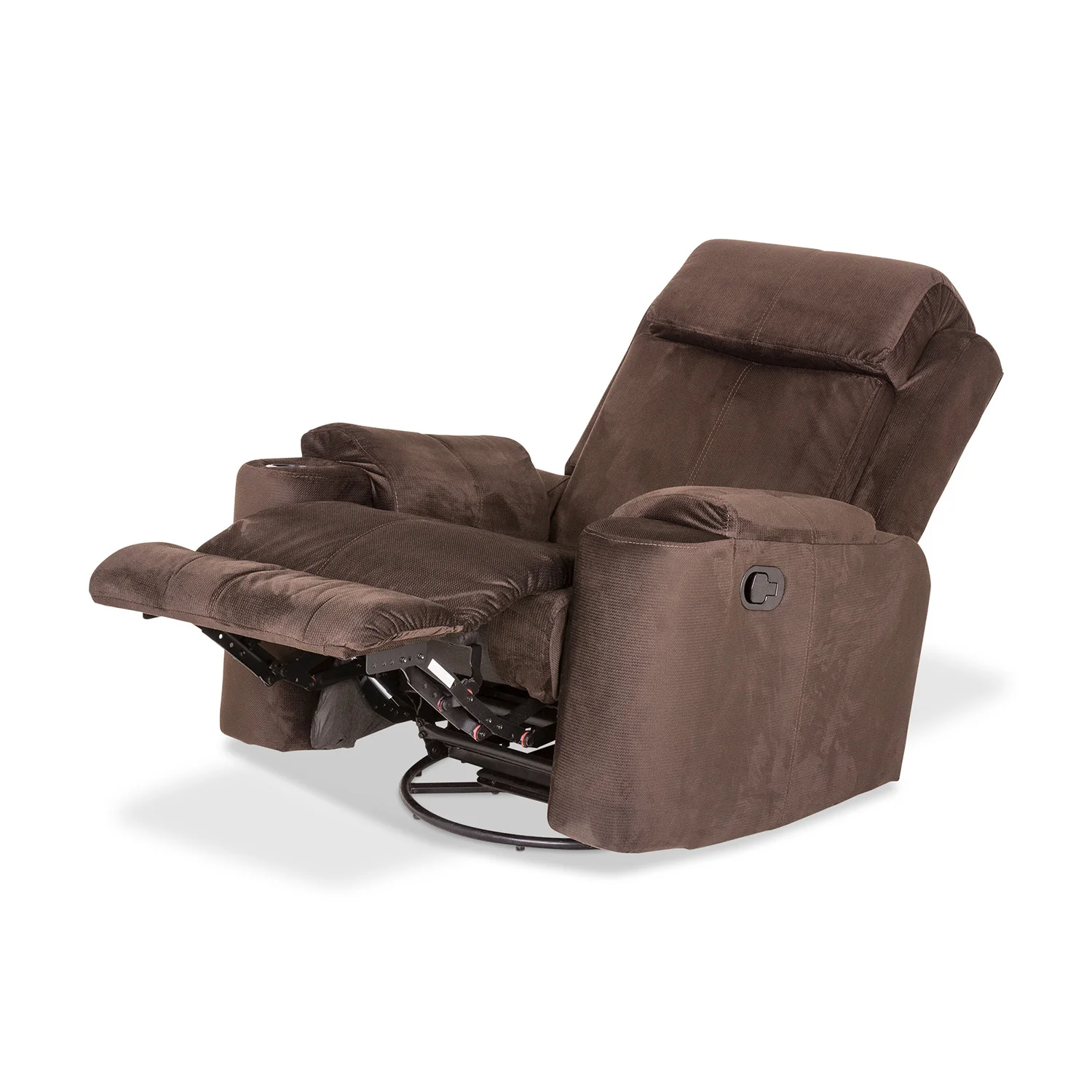 Sillón Reclinable Mecedora Giratoria Delta Microfibra Chocolate - Image 4