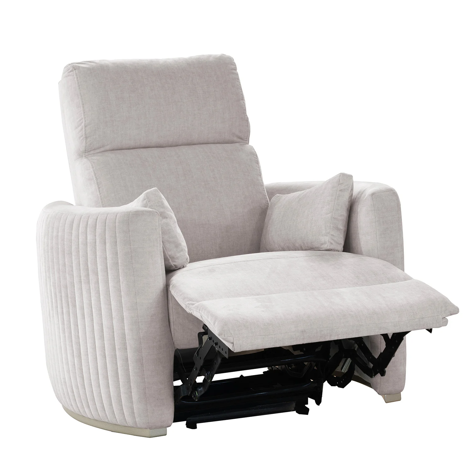 Sillón Reclinable Minoti Velvet Atlas Marmol, Champaña - Image 4