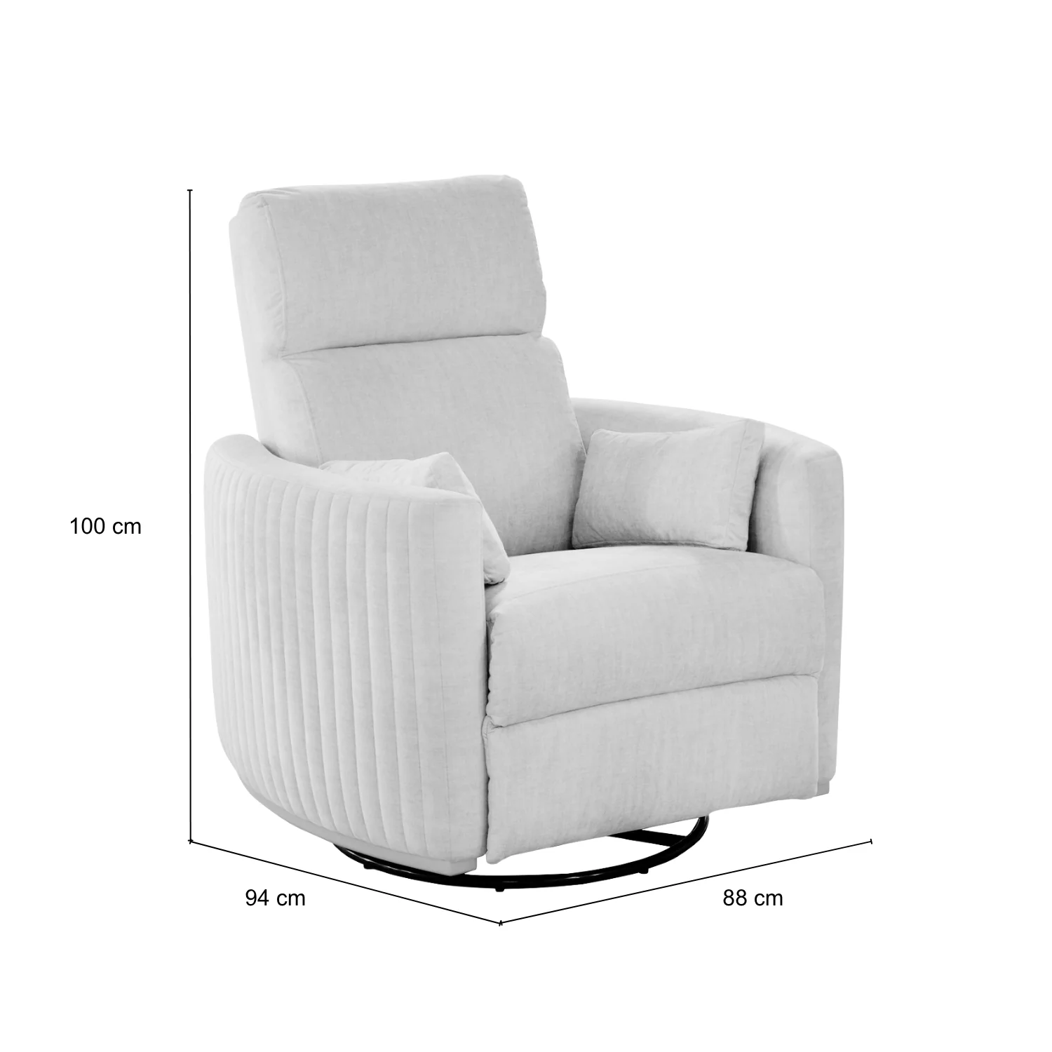 Sillón Reclinable Minoti Velvet Atlas Marmol Mecedora Giratoria, Champaña - Image 10