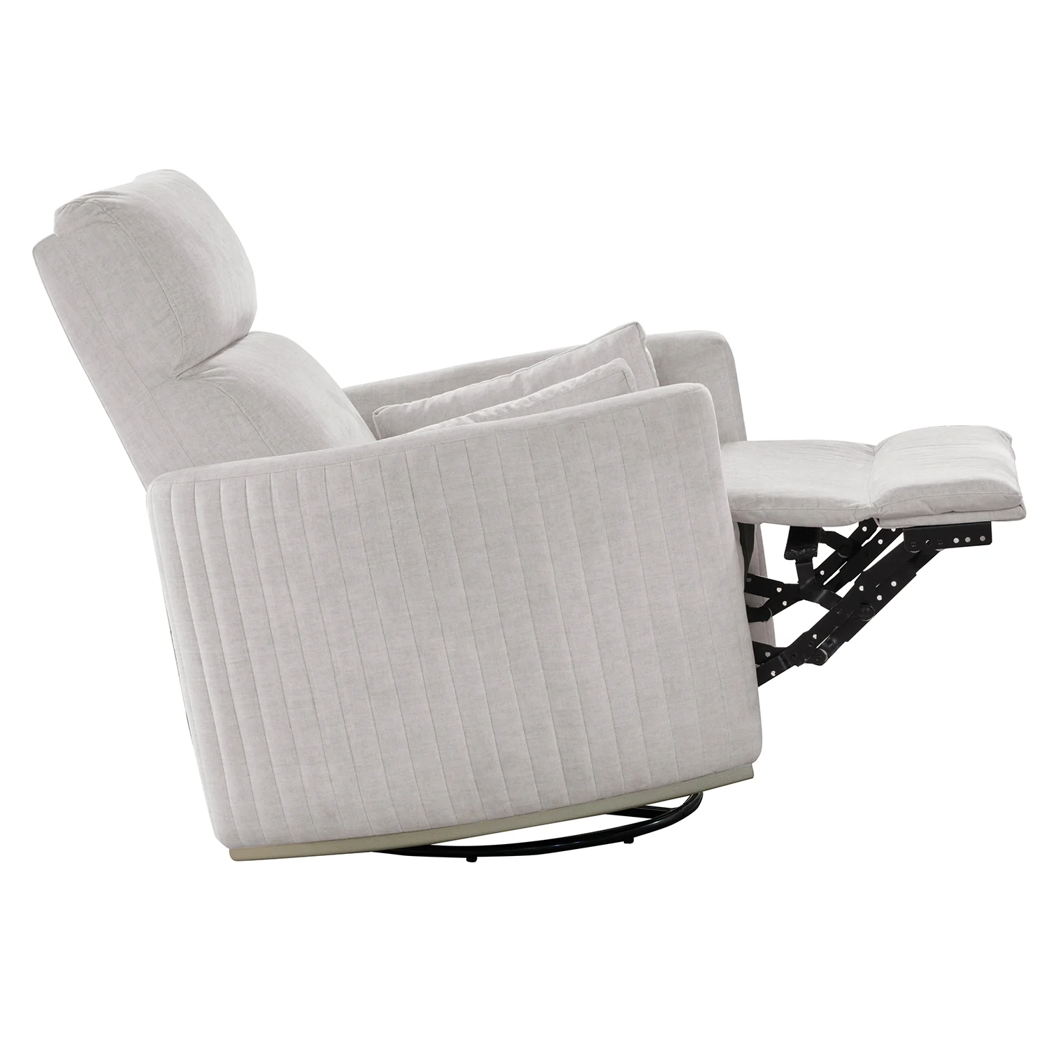 Sillón Reclinable Minoti Velvet Atlas Marmol Mecedora Giratoria, Champaña - Image 5