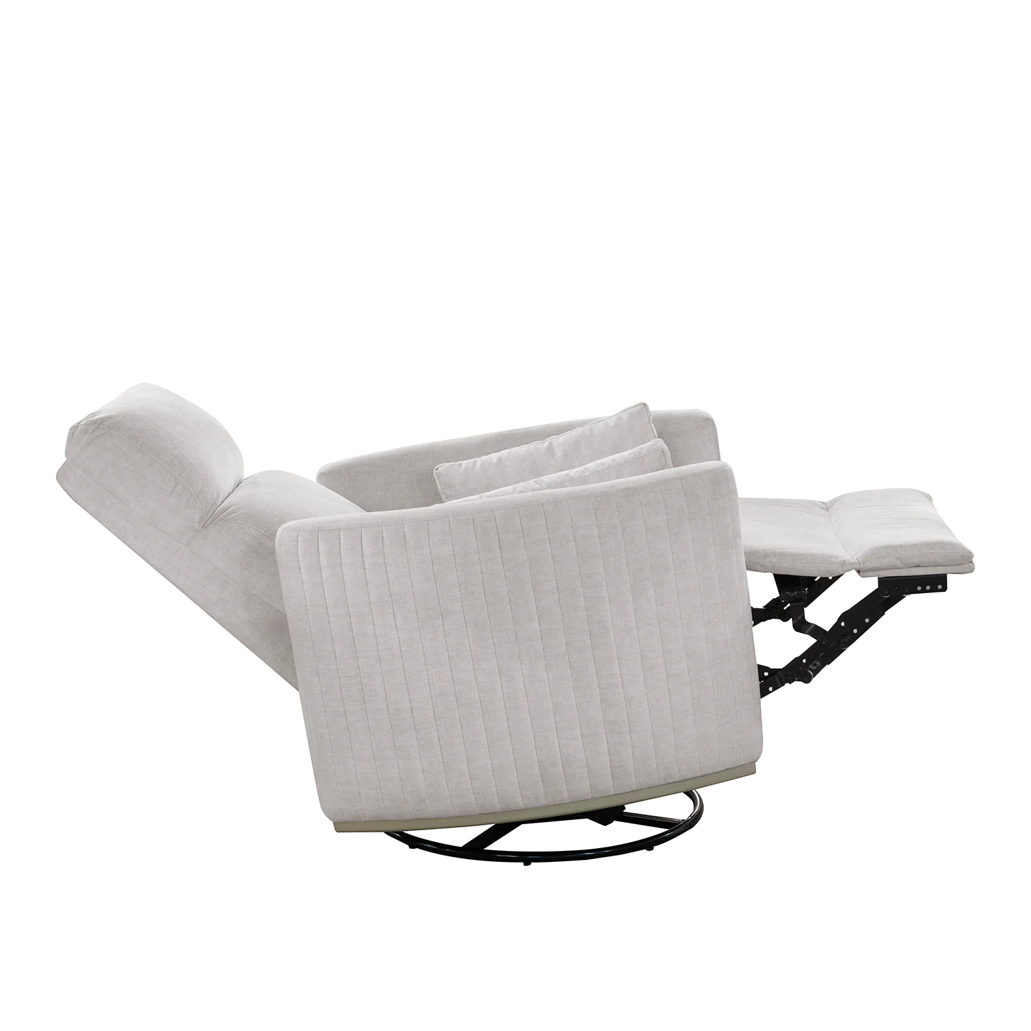 Sillón Reclinable Minoti Velvet Atlas Marmol Mecedora Giratoria, Champaña - Image 6