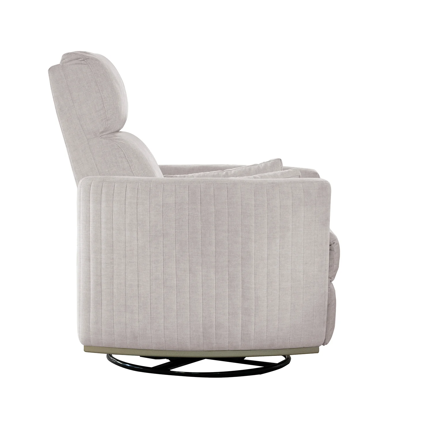 Sillón Reclinable Minoti Velvet Atlas Marmol Mecedora Giratoria, Champaña - Image 7