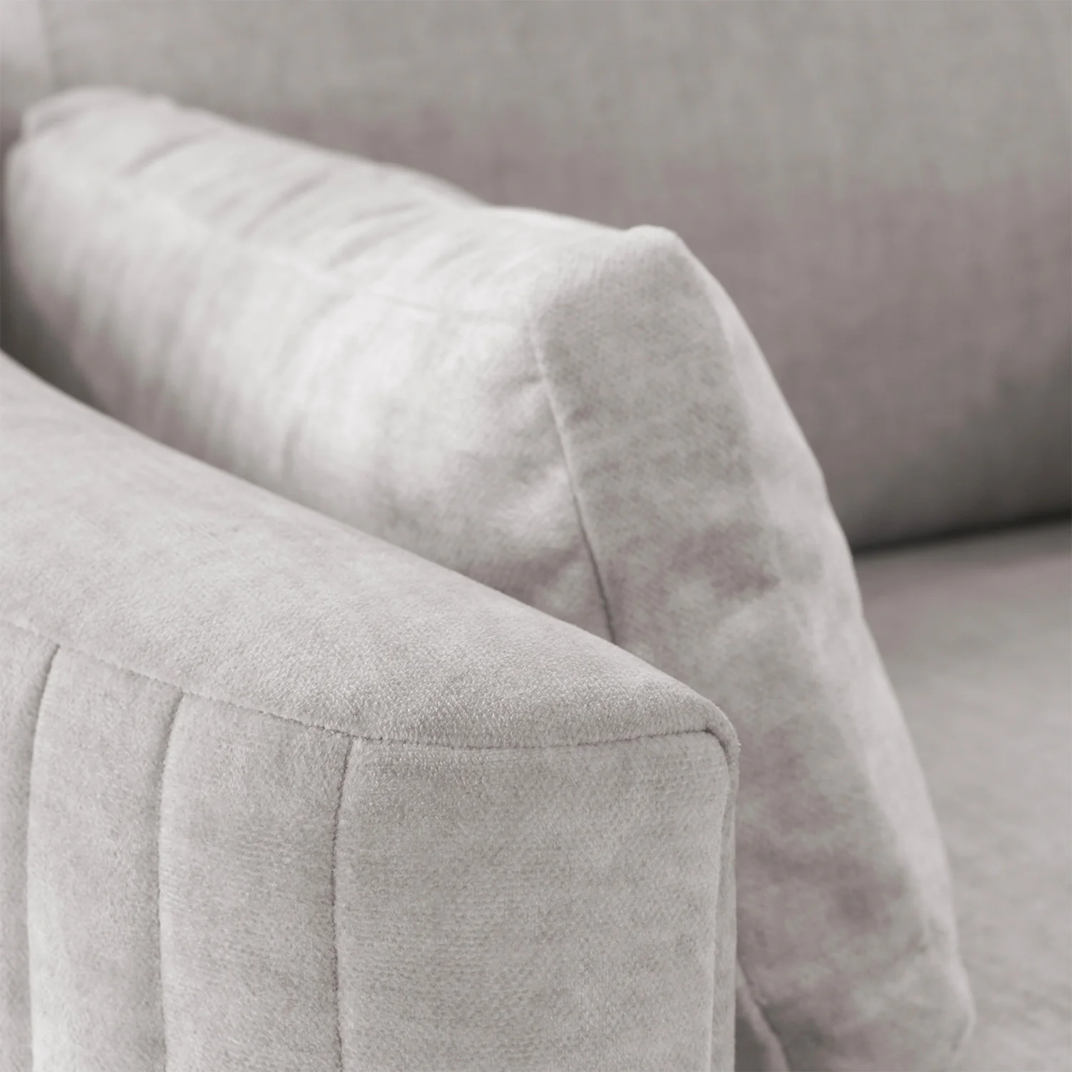 Sillón Reclinable Minoti Velvet Atlas Marmol Mecedora Giratoria, Champaña - Image 9