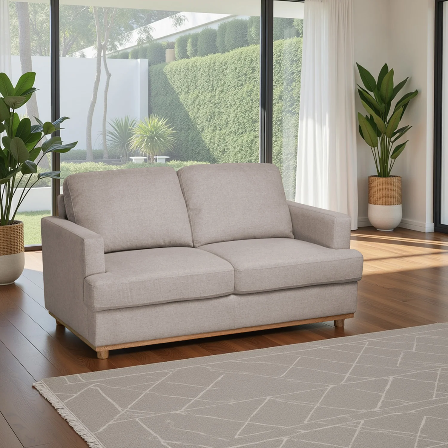 Sofá 2 Puestos Luka Lino Verona Beige, Natural - Image 2