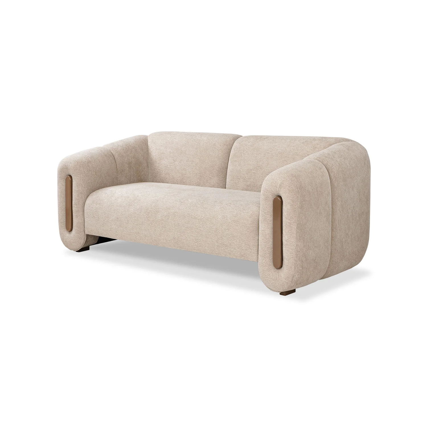 Sofá 2 Puestos Sienna Velvet Provenza Vainilla,Capuchino