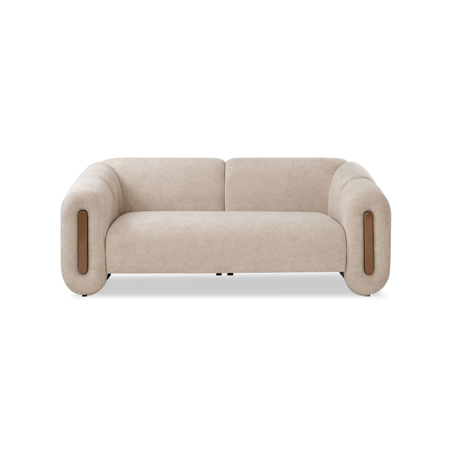 Sofá 2 Puestos Sienna Velvet Provenza Vainilla,Capuchino - Image 3