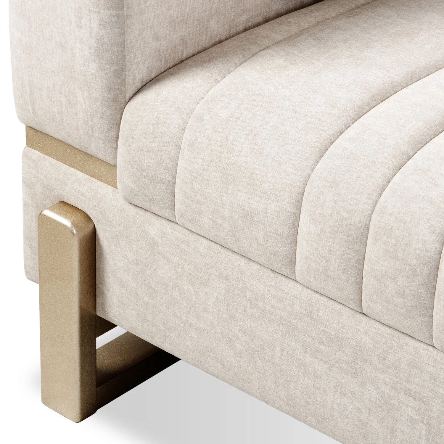 Sofá 3 Puestos Bonn Velvet Idilio Beige, Champaña - Image 3