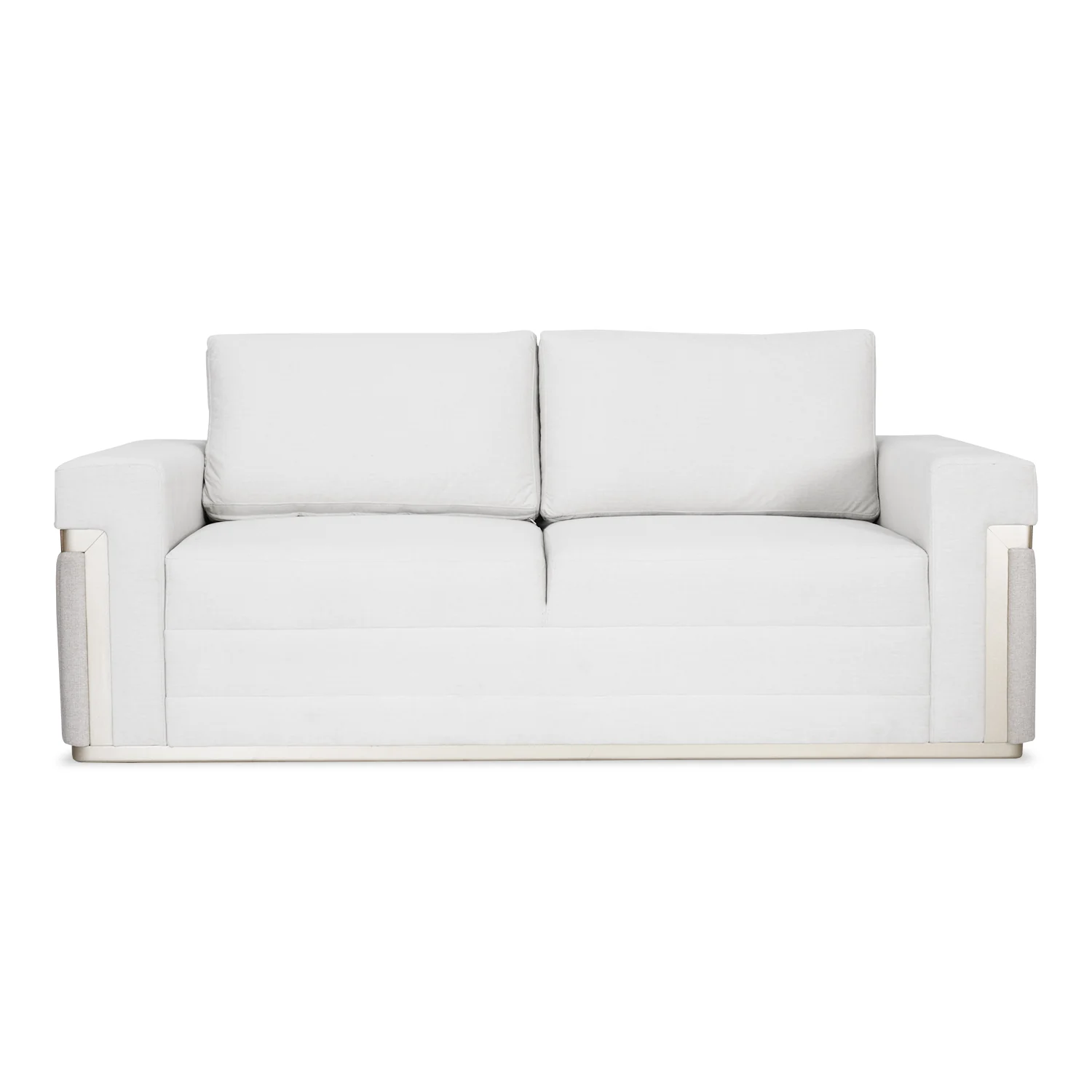 Sofá 3 Puestos Dante Eurolino Blanco, Champaña Brazo Desmontable - Image 2