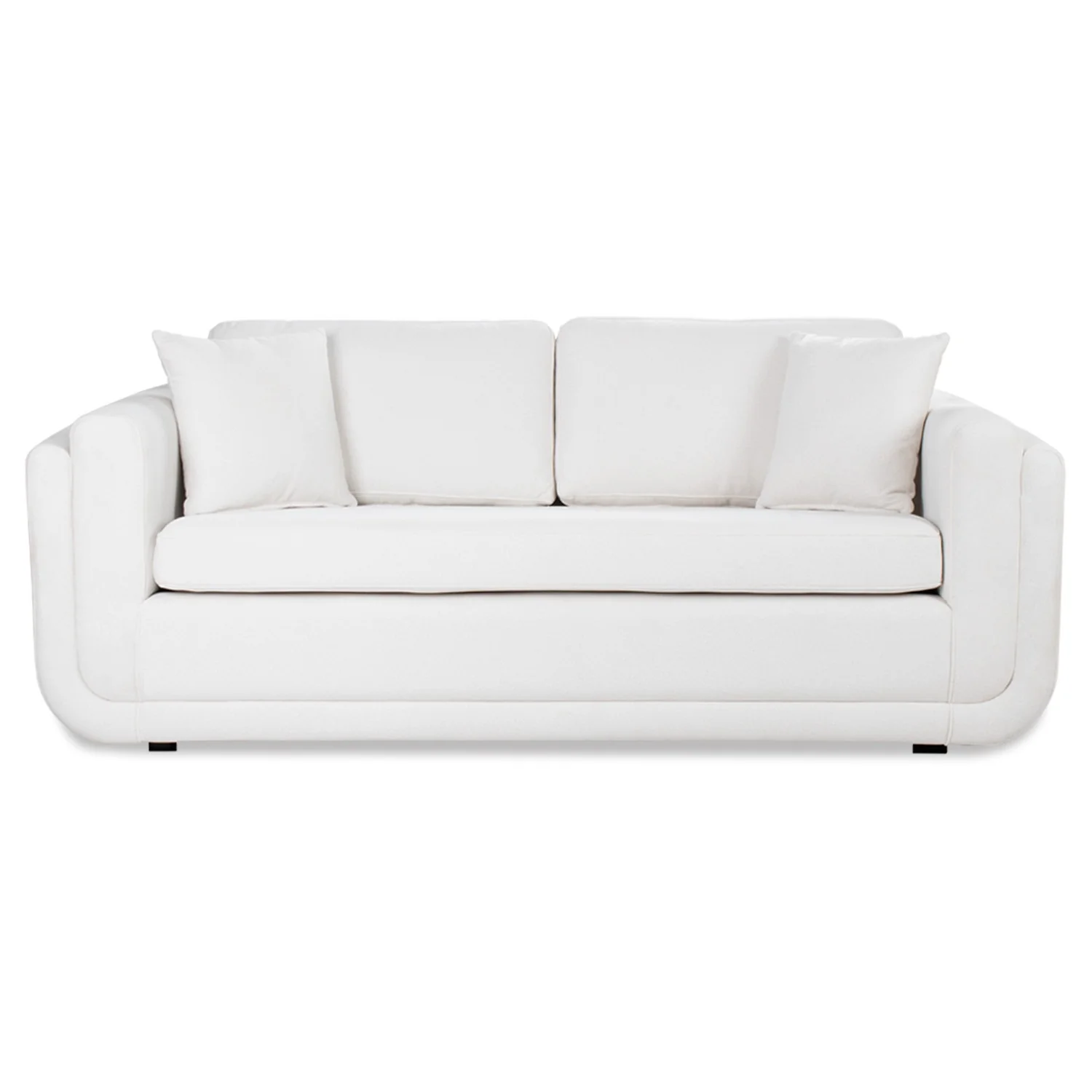 Sofá 3 Puestos Donovan Velvet Serena Marfil, Negro