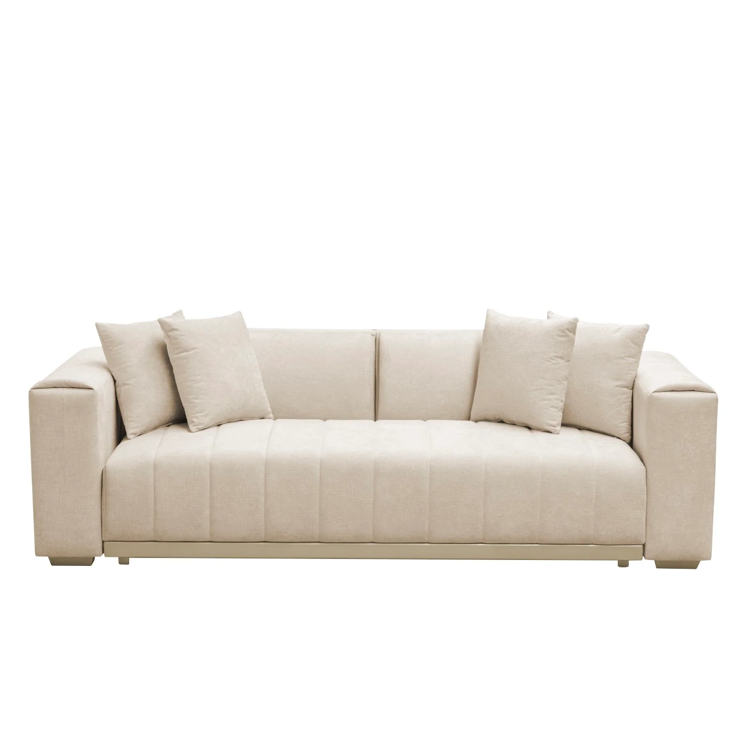 Sofá 3 Puestos Savana Chenille Dash Beige, Champaña - Image 3