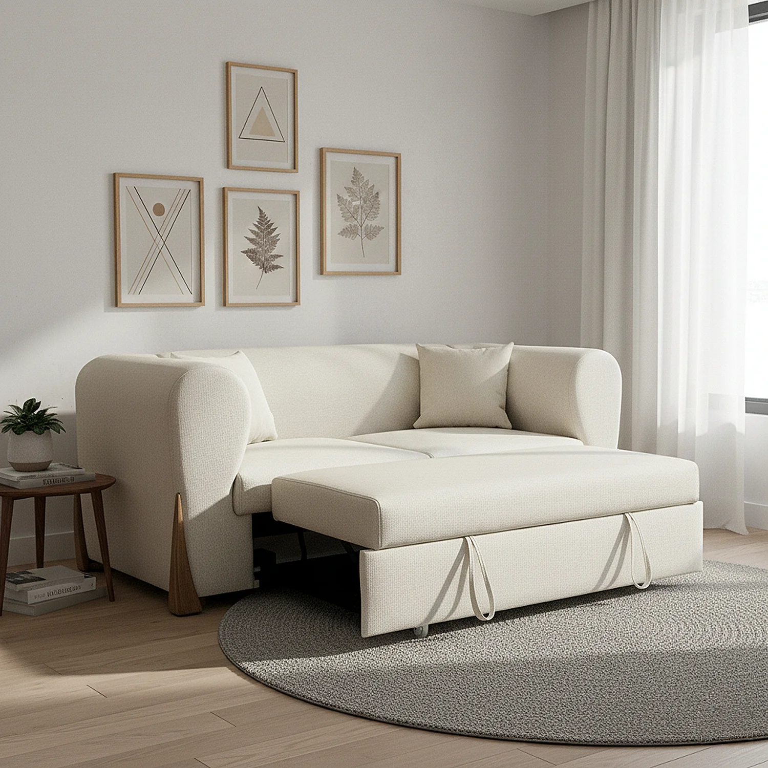 Sofá Cama Bell Eurolino Vitore Blanco, Natural - Image 3