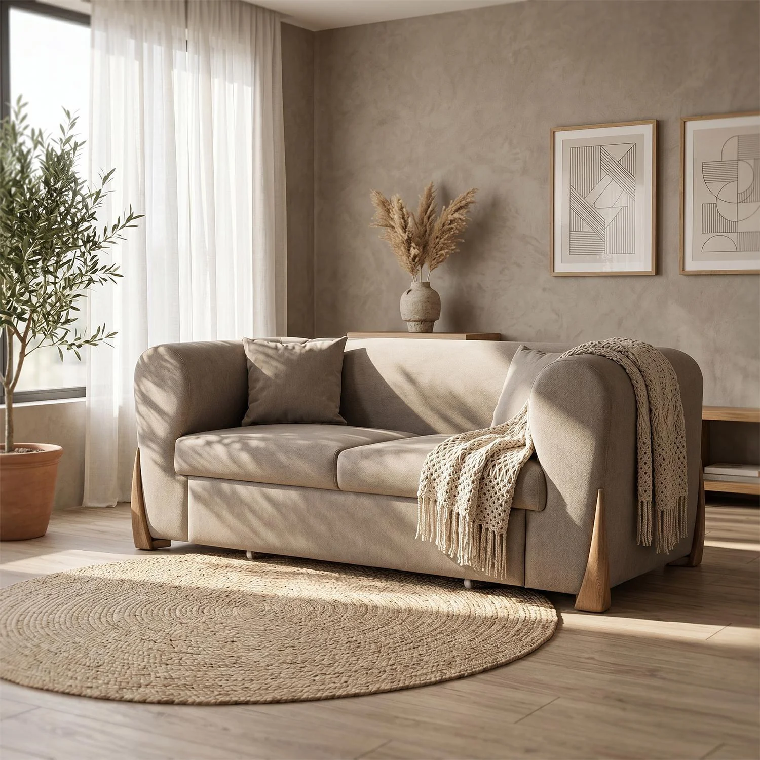 Sofa Cama Bell Impetu Beige, Natural - Image 2
