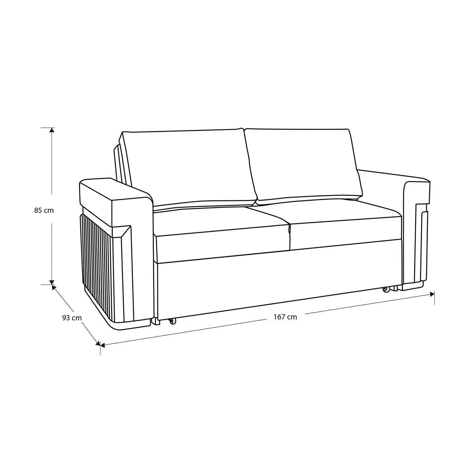 Sofá Cama Dante Eurolino Blanco Puro, Champaña 167 Cm Brazo Desmontable - Image 4
