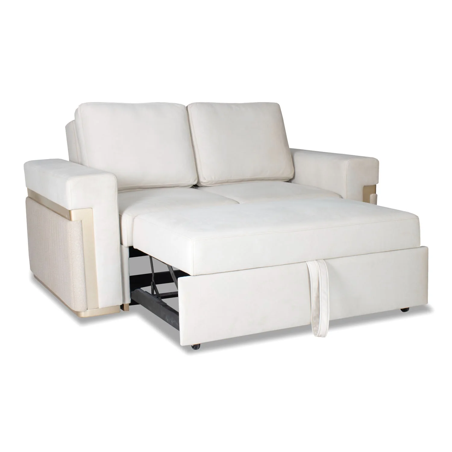 Sofá Cama Dante Velvet Siena Marfil, Champaña 167 Cm Brazo Desmontable - Image 2