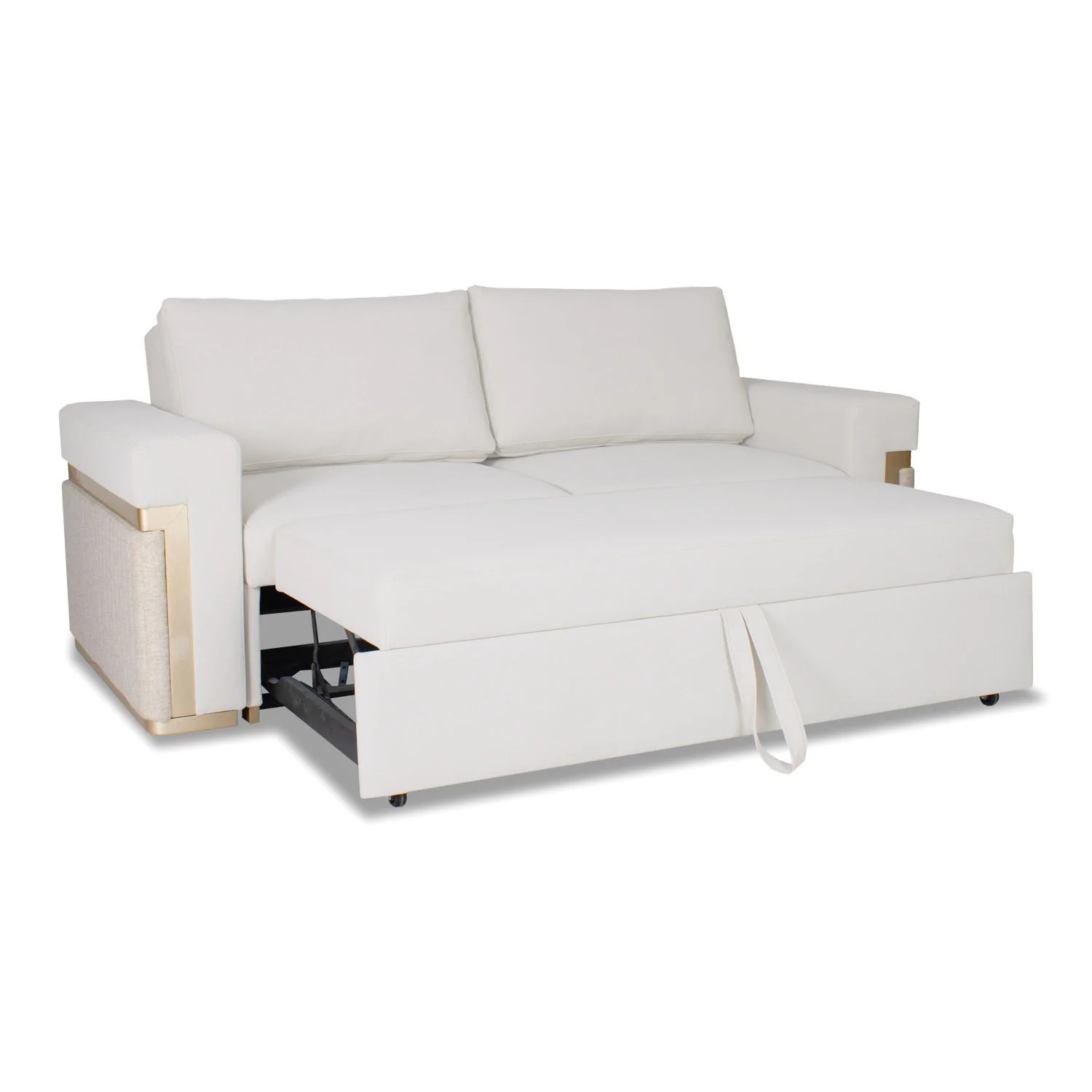 Sofá Cama Dante Velvet Siena Marfil, Champaña 2M Brazo Desmontable - Image 2