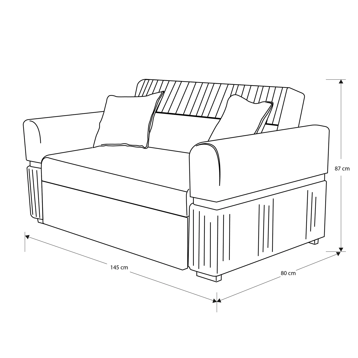 Sofá Cama Dhara Chenille Almendra 145 Cm Brazo Desmontable - Image 7