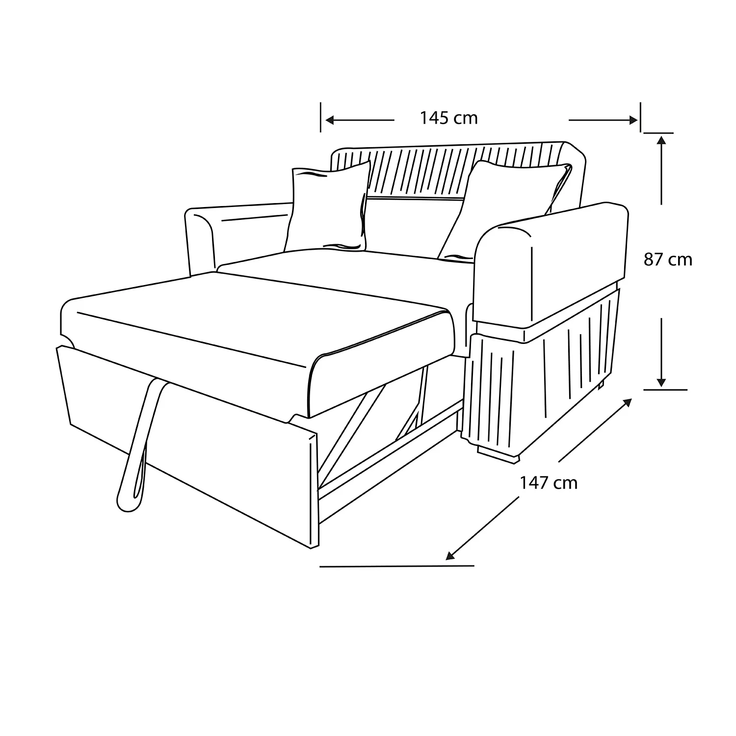 Sofá Cama Dhara Velvet Siena Marfil, Champaña 145 cm Brazo Desmontable - Image 9