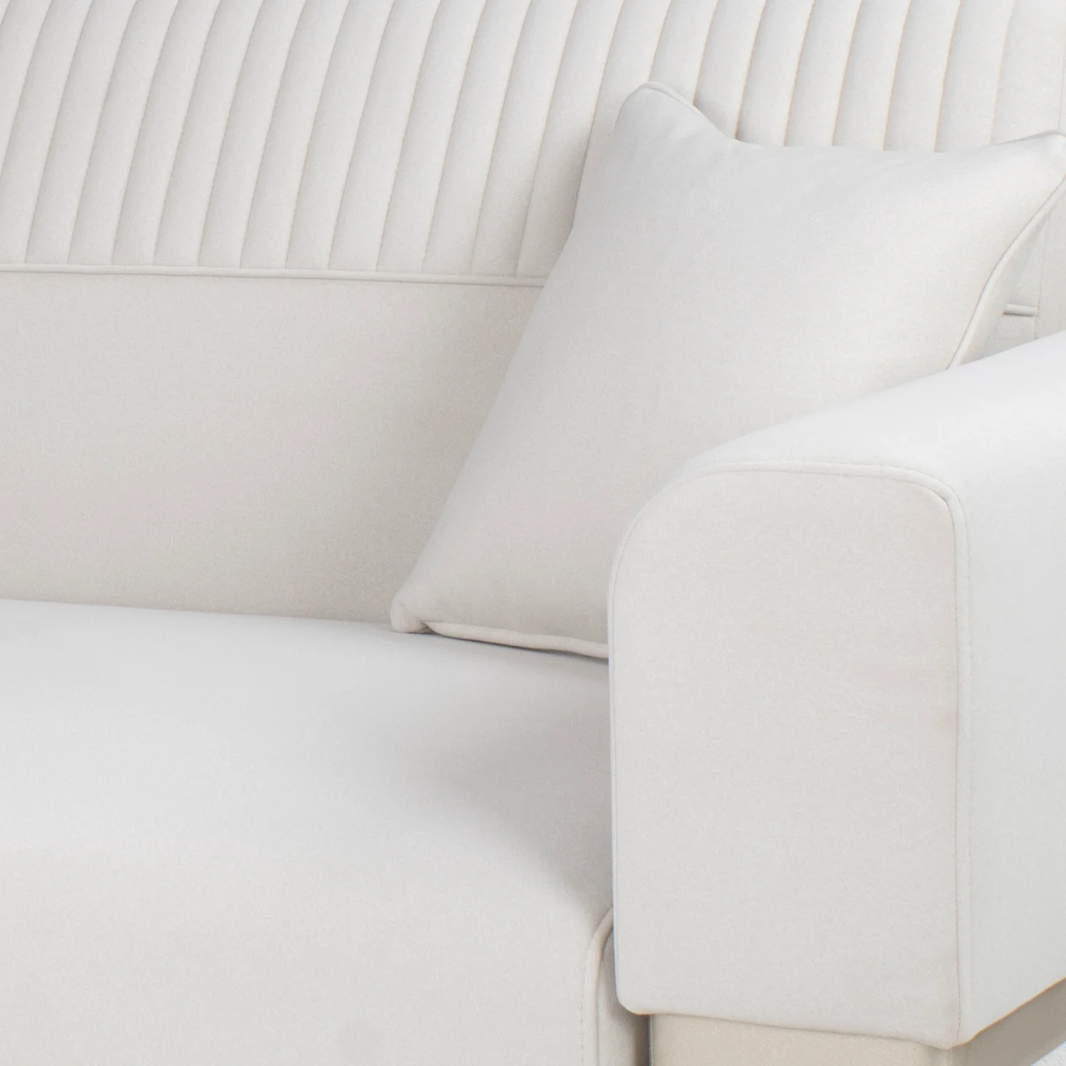 Sofá Cama Dhara Velvet Siena Marfil, Champaña 175 cm Brazo Desmontable - Image 7