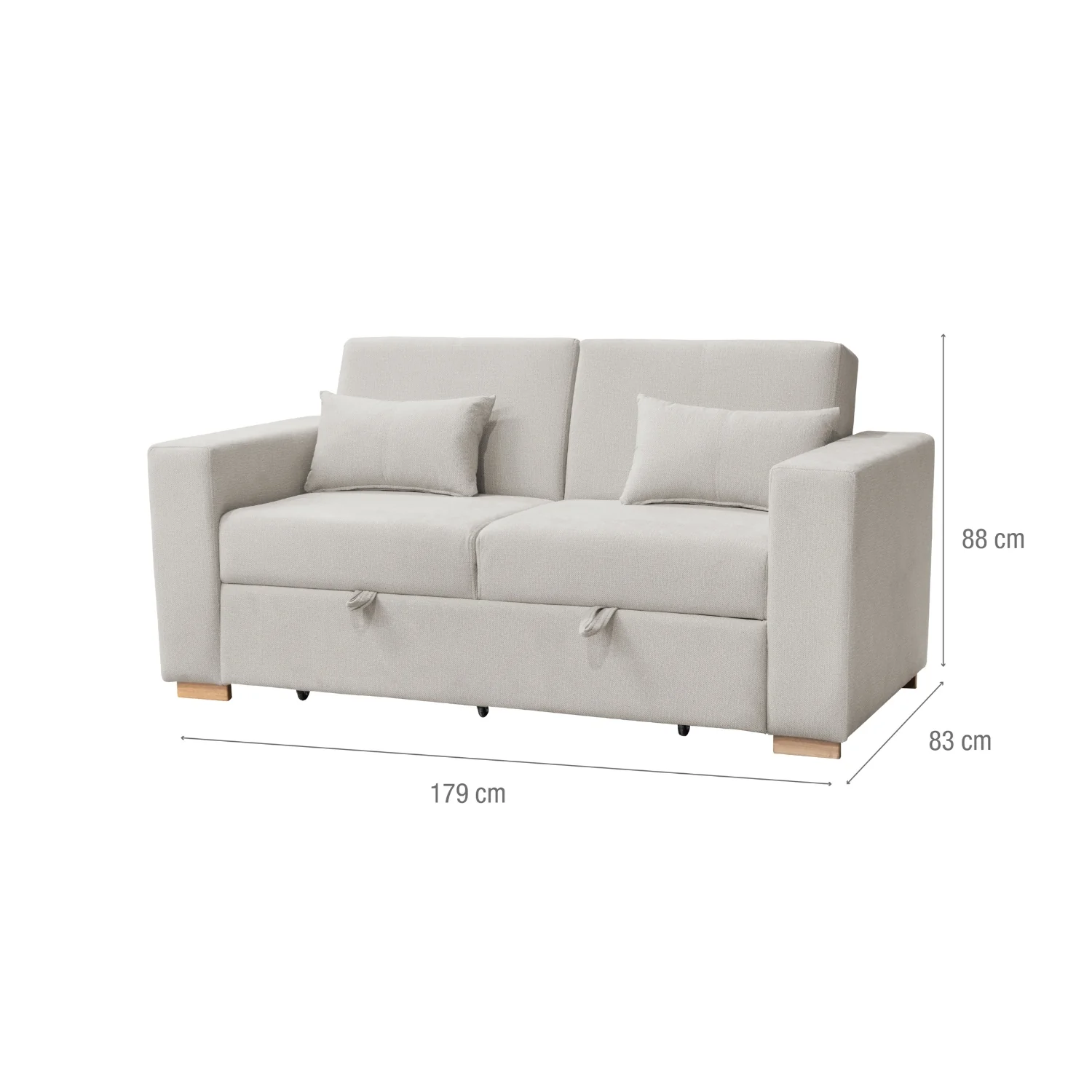 Sofá Cama Viena Eurolino Marbella Marfil, Natural 140 - Image 13