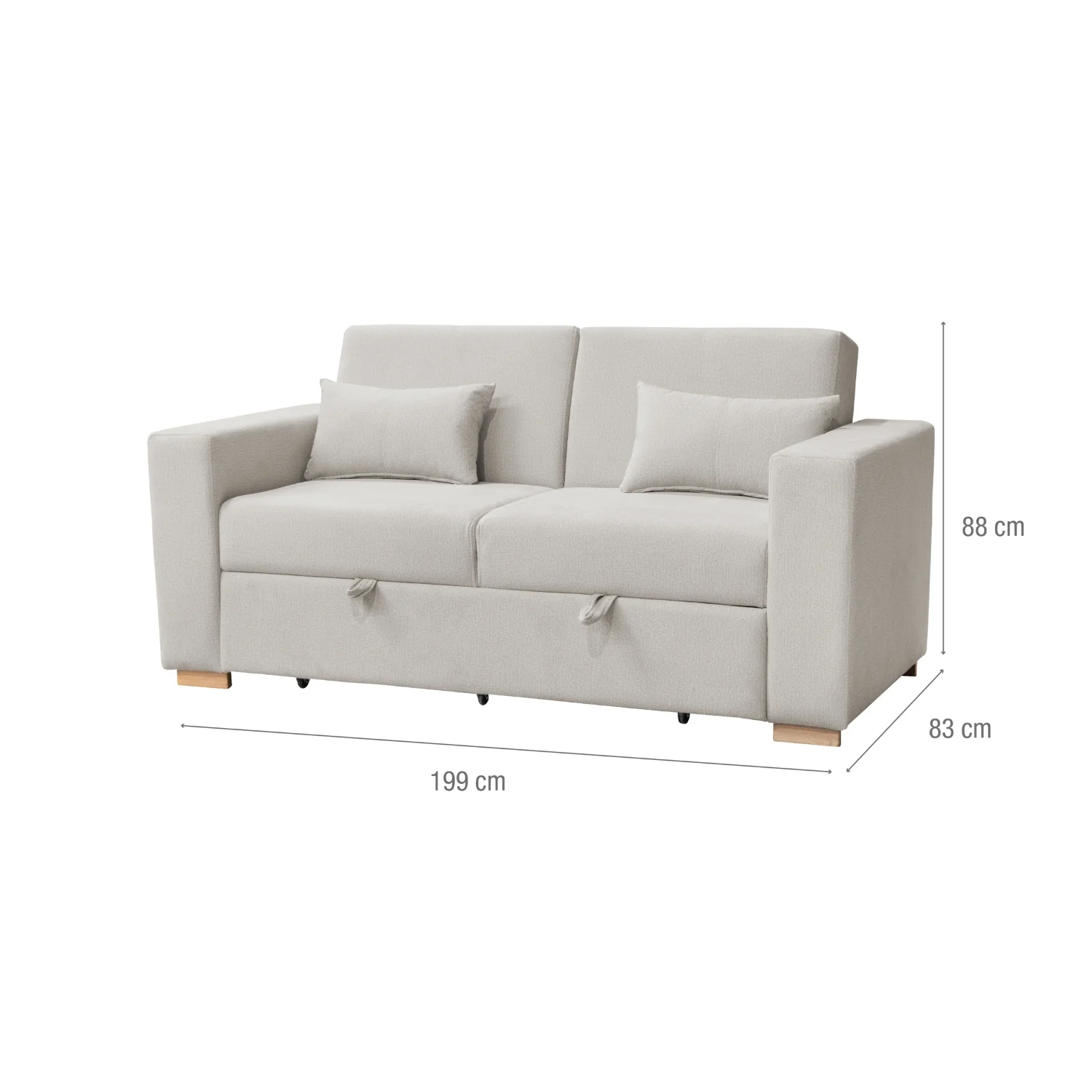 Sofá Cama Viena Eurolino Marbella Marfil, Natural 160 - Image 13