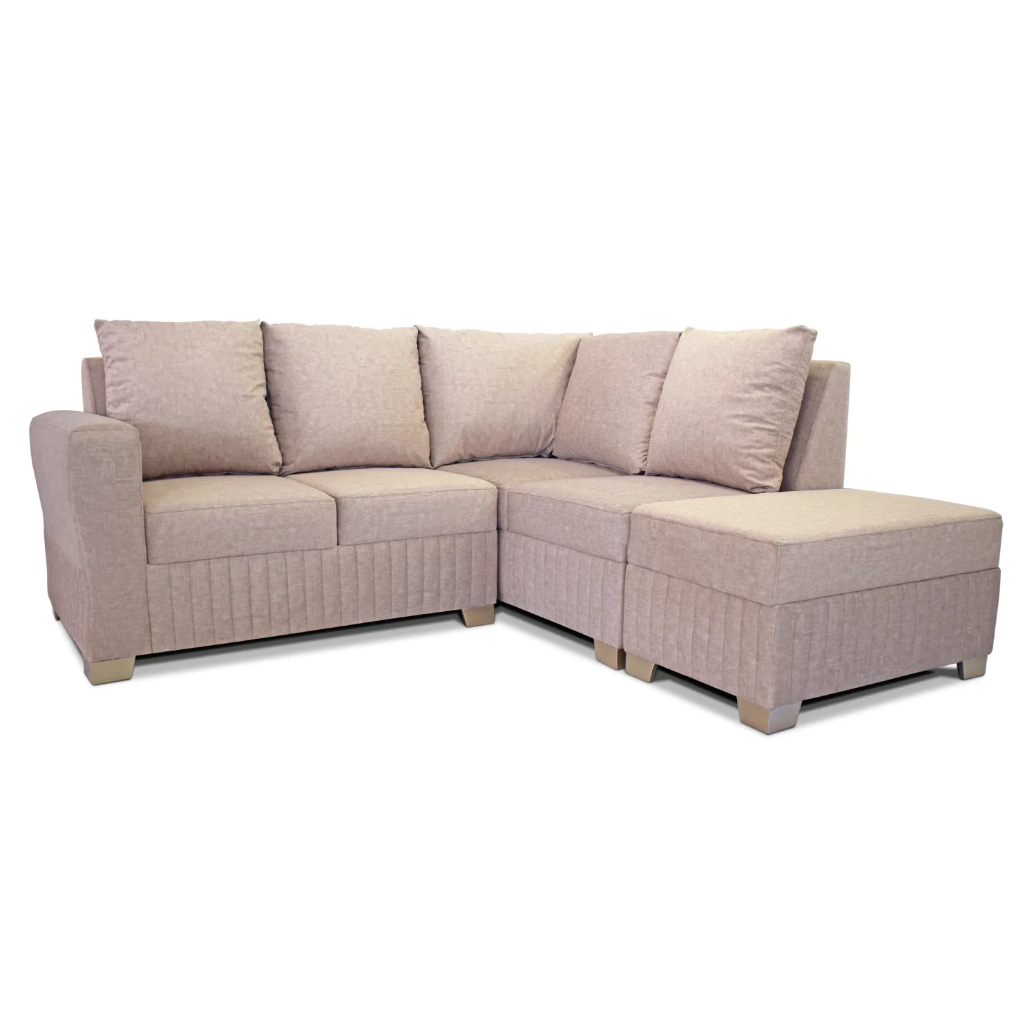 Sofá en L Tampa Velvet Idilio Beige, Champaña - Image 2