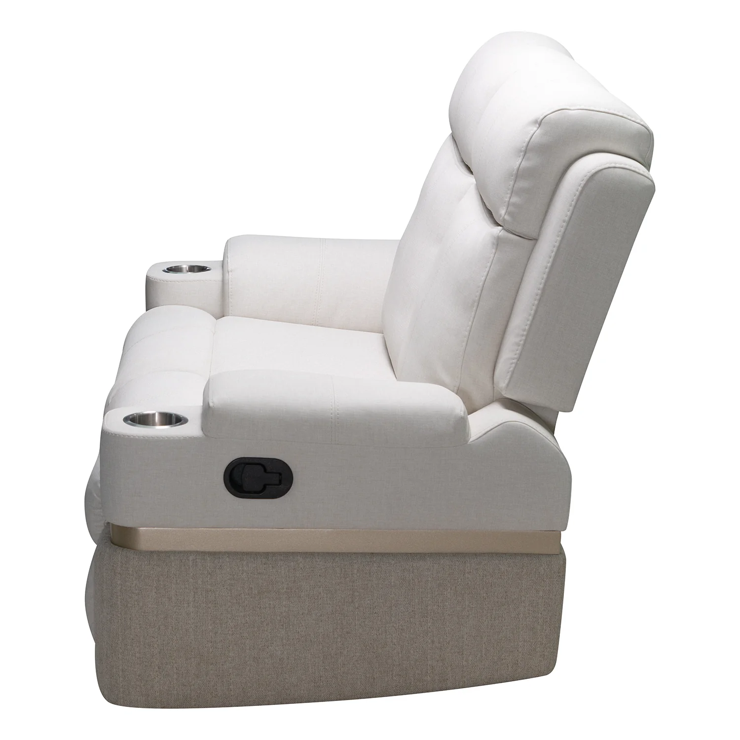 Sofá Reclinable 2 Puestos Dior Eurolino Blanco Puro, Champaña - Image 6