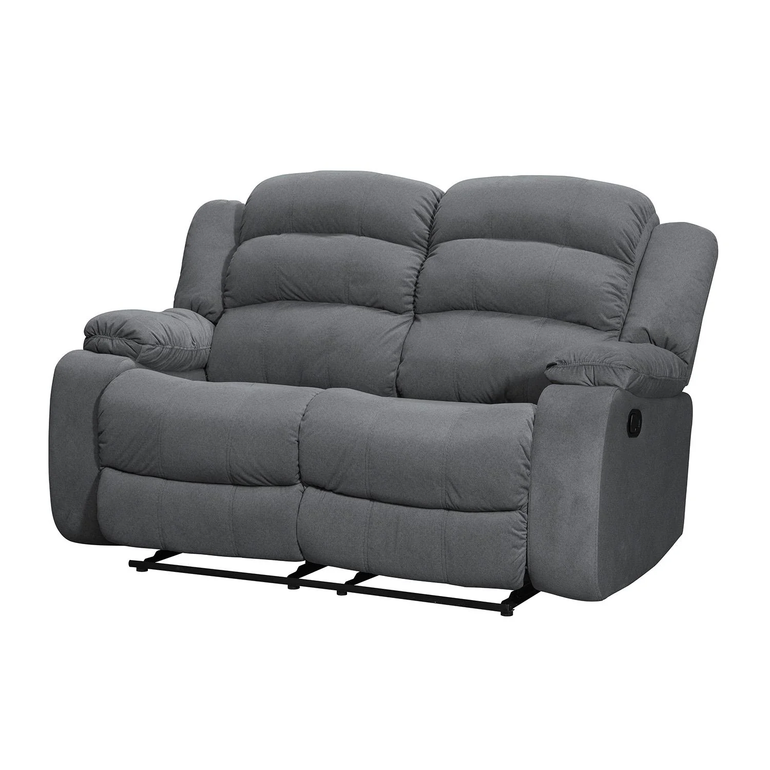 Sofa Reclinable Nico 2 Puestos Velvet Primada Gris