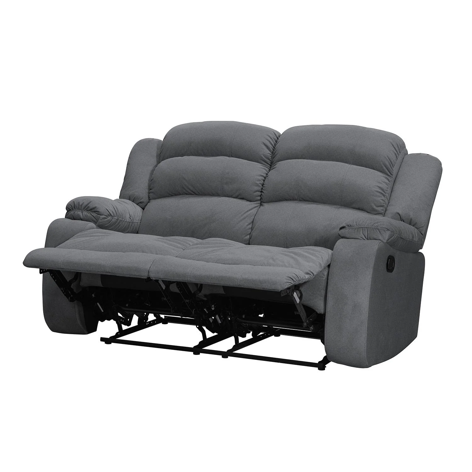 Sofa Reclinable Nico 2 Puestos Velvet Primada Gris - Image 4