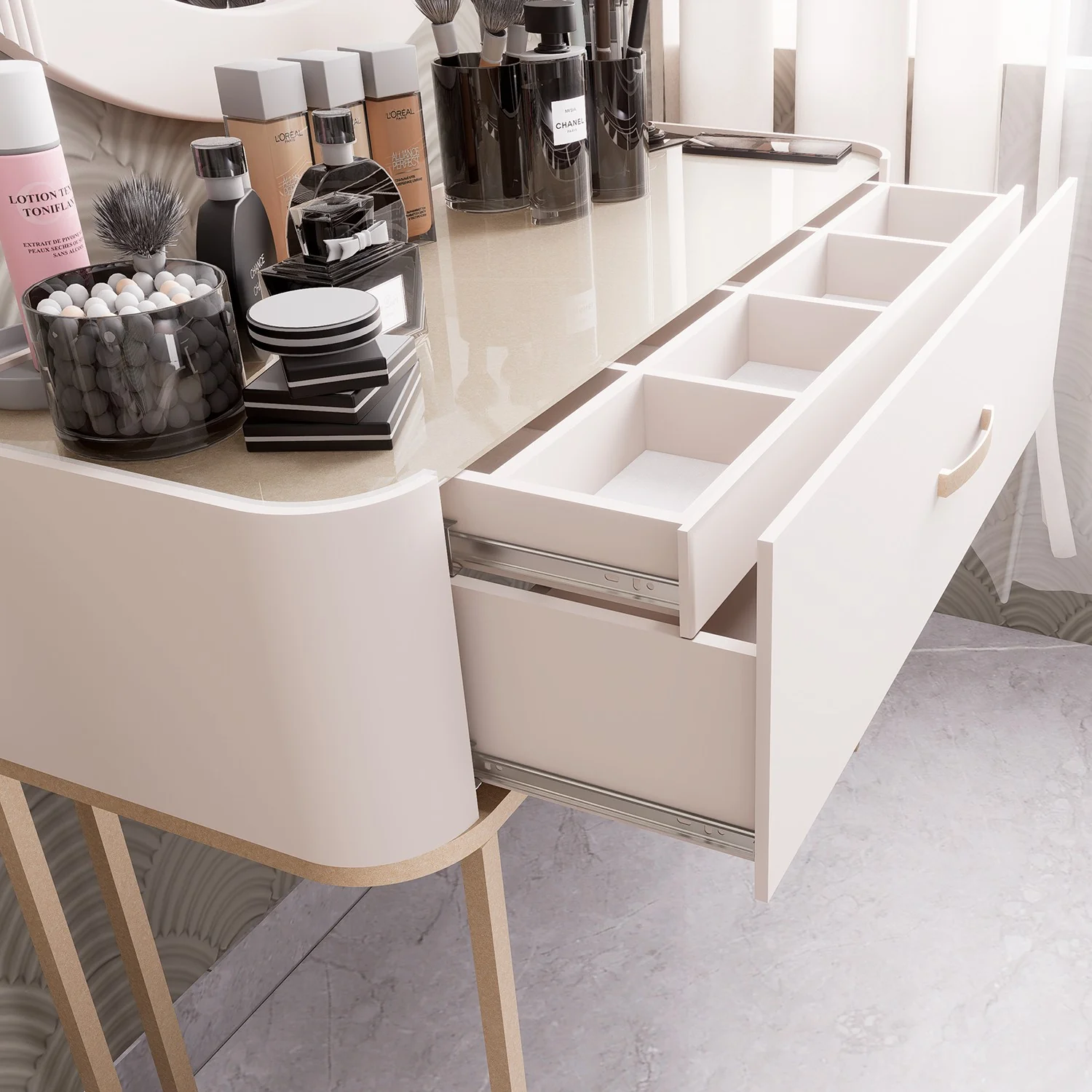 Tocador Florencia Off White, Champaña - Image 3