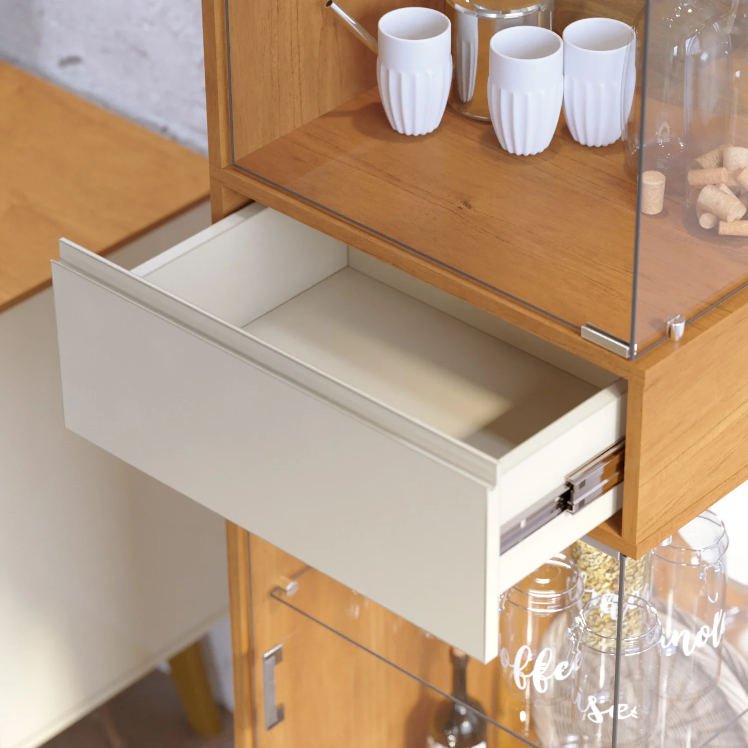 Vitrina Ines 48X183X41 Natural, Off White - Image 5